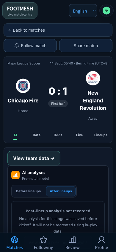 FootMesh pre-match analysis on iPhone